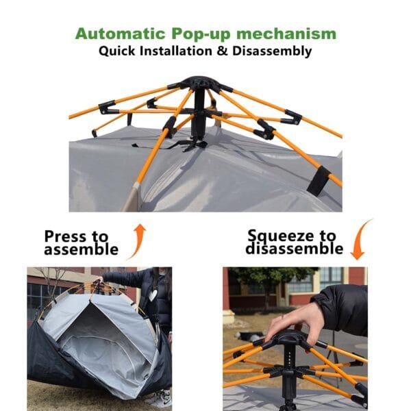 LEVSON Waterproof 3-4 Person Dome Tents for Camping - Image 5